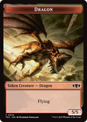 Dragon (0014) // Treasure Double-Sided Token [Tarkir: Dragonstorm Commander Tokens]