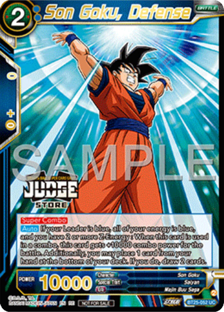 Son Goku, Defense (Judge Pack Vol.17) (Store) (BT25-052) [Tournament Promotion Cards]
