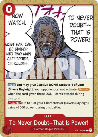 To Never Doubt--That Is Power! [Legacy of the Master]
