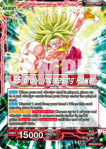Broly // SS Broly, Increasing Power (BT29-002) [Fearsome Rivals]