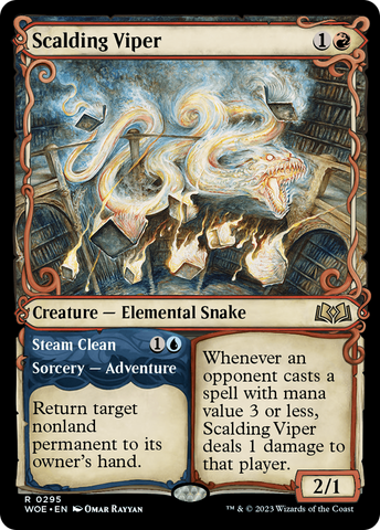 Scalding Viper // Steam Clean (Showcase) [Wilds of Eldraine]