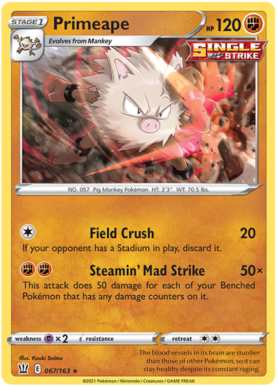 Primeape (067/163) [Sword & Shield: Battle Styles]