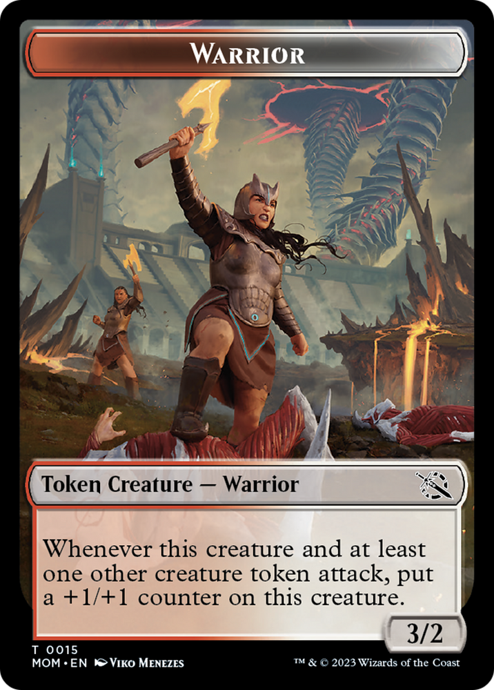 Warrior // Zombie Double-Sided Token [March of the Machine Tokens]