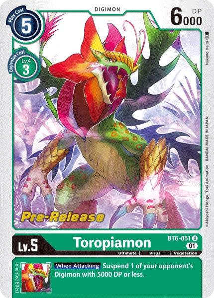 Toropiamon [BT6-051] [Double Diamond Pre-Release Cards]