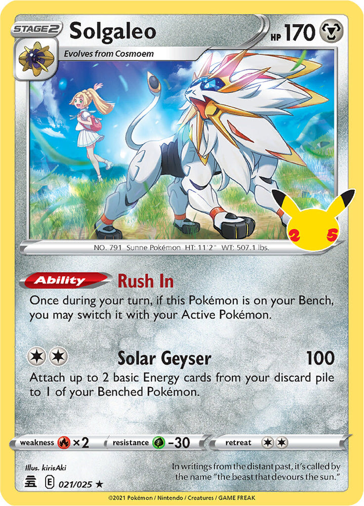 Solgaleo - 021/025 - Holo Rare - Pokemon Singles » Celebrations