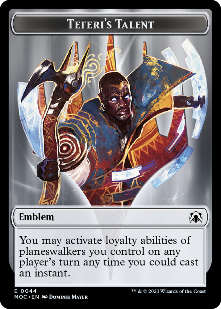 Elemental (9) // Teferi's Talent Emblem Double-Sided Token [March of the Machine Tokens]